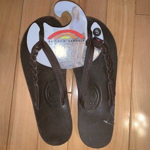 Rainbow Braided Flip Flops